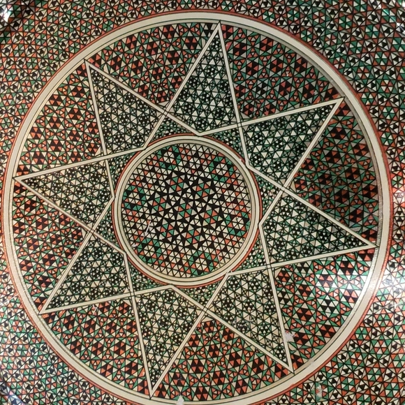 Octogram Fractal Tray / Tin Plate / Metal Dish / 9.5 " - Picture 4 of 11